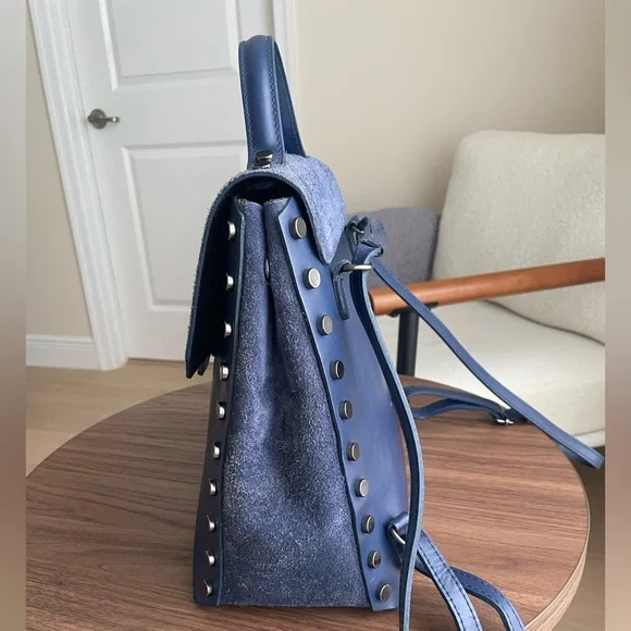 Blue Leather Women's Bag/Backpack - Picture 5 of 6